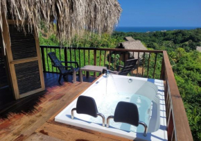 Cabaña vista al mar y jacuzzi privado